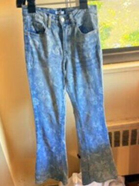 BP  Nordstroms blue and white floral flare jeans